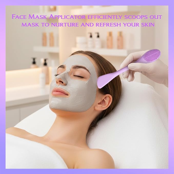 Qianyu Silicone Face Scrubber Exfoliating Black Head Cleansing Remover Tool Mask Massaging Applicator Spatula Brush Makeup Residue Removal Facial Brush for Women Nose Gentle Deep Skin Care (Purple)