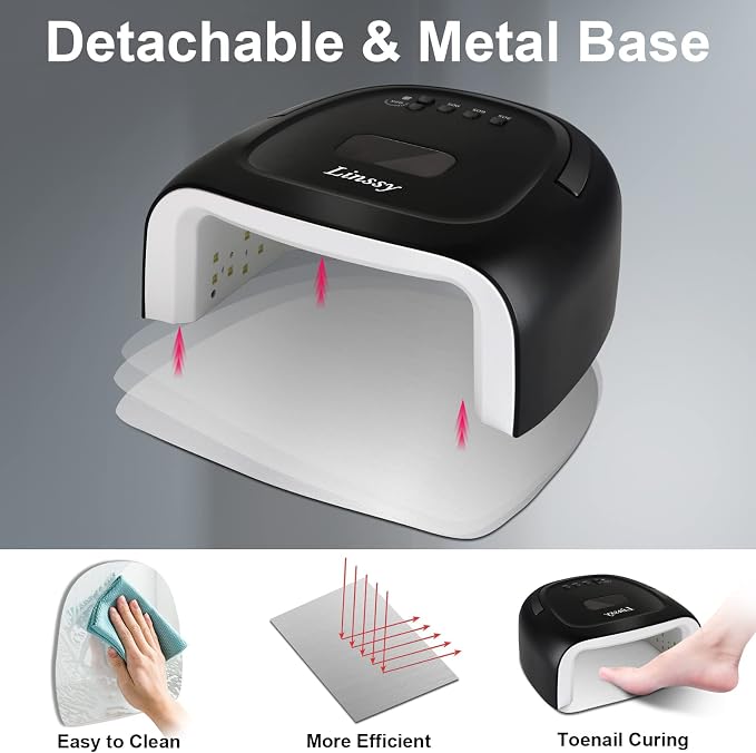 Linssy Cordless UV Nail Lamp,60W UV Light for Gel Nails | 4 Time Settings, Rechargeable Nail Lamp with 42 Beads to Faster curring,Portable Nail Lamp and Professional Nail Dryer, Black