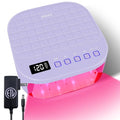 MEKK Red Light UV LED Nail Lamp, Cordless Professional UV Nail Light | Auto Sensor, Flash Cure, Cordless,Rotatable LCD, Checkered Design,Low Heat,No Harm, Suitable for Salon and Home-Purple