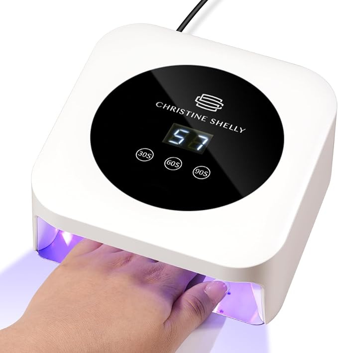 UV Light for Nails, Mini UV Nail Lamp with Auto Sensor Gel Nail Lamp | 48W | Travel Mini Size | 3 Timers | Rhinestone | Plug-in | Fast & even curing | DIY Manicure Nail School | White