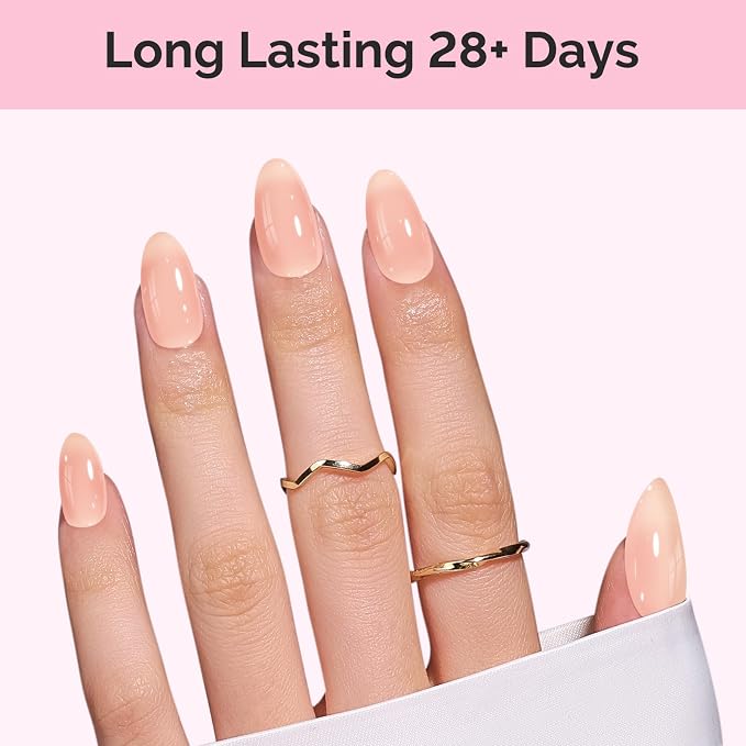 MelodySusie Nude Gel Nail Polish, 0.5Fl.oz Jeweliver Jelly Gel Polish Translucent Nude Nails Sheer Soak Off UV LED Light Cure Gift for Women Girls Nail Art Manicure DIY at Home JN19
