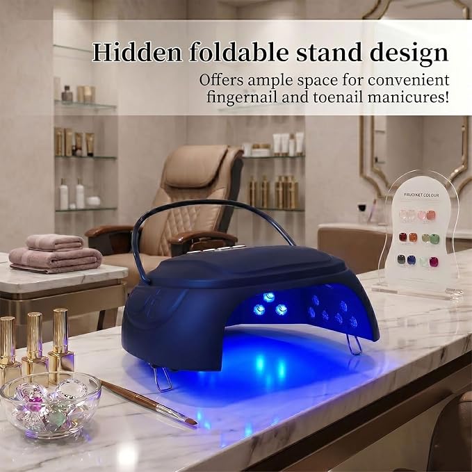 126W Rechargeable UV LED Gel Nail Lamp, Nail Dryer for Gel Polish | Cordless UV Light for Nails with LCD Display, 4 Timer Setting and Auto Sensor, Nail Cure Light with Removable Bottom