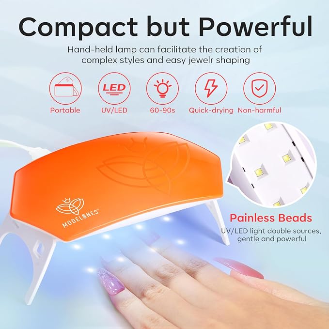 Modelones 133pcs Poly Nail Gel Kit 32 Colors with 8W Nail Lamp | Nail Extension Gel kit with Base Top Coat Slip Solution Builder Enhancement Manicure Tools for Starter Supplies