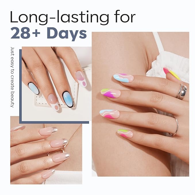 Modelones Medium Round Oval Nail Tips 510pcs Pre-etched Soft Press On Nails | Half Matte Full Cover Clear Acrylic Gel Kit False Press on Nails for Extension DIY Salon 15Sizes