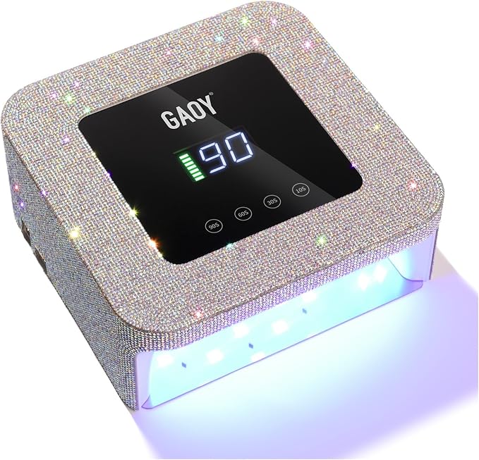 GAOY Cordless UV LED Nail Lamp for Gel Nails, Rechargeable, AB Diamond
