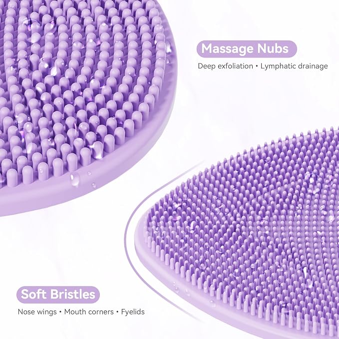 Silicone Face Scrubber, Facial Cleansing Brush, Face Exfoliator Scrub Brush | Manual Rubber Gentle Face Wash Brush, Face Care Cleanser Brushes for Exfoliating, Pore Blackhead Brush Tool for Men Women