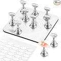 Makartt Strong Magnetic Nail Stand: Press-On Nail Holder with Metal Base | Holds 10 Tips at Once with 200 Tabs, Stable Holders for Nail Art Practise, Batch Design Curing Display, DIY Home & Salon Use