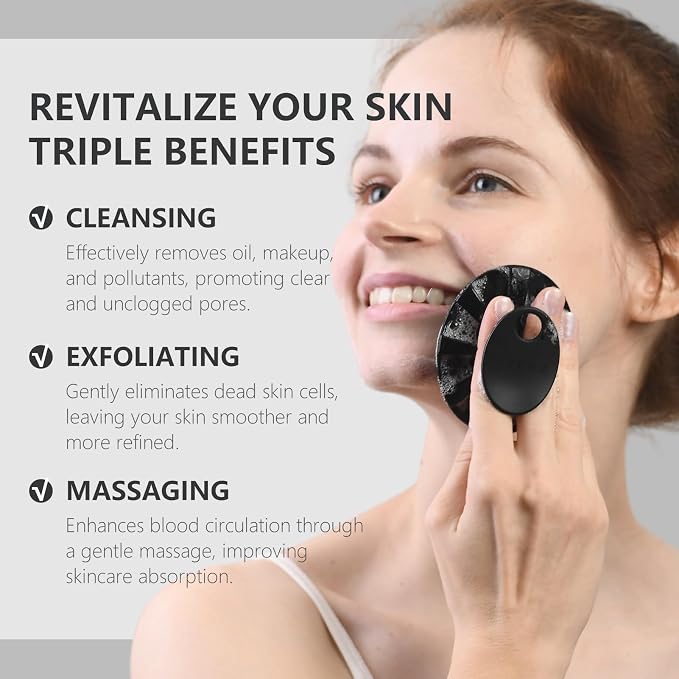 Silicone Face Scrubber 2 Pack, BEAUTAIL Manual Facial Cleansing Brush | Gentle Face Exfoliator for Sensitive Skin, Skin Care Exfoliating Face Scrubber for Men and Women, Black+Starlight