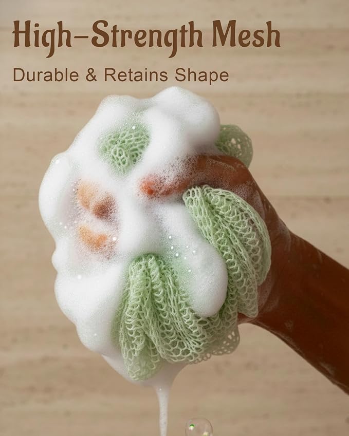 Yiclick African Net Sponge Authentic with Knots 2 Pack - Exfoliating Washcloth Towel, Back Scrubber for Shower Bath, Exfoliating Body Scrubber Exfoliator, African Rags Wash Cloth Loofah Lufa Sponge