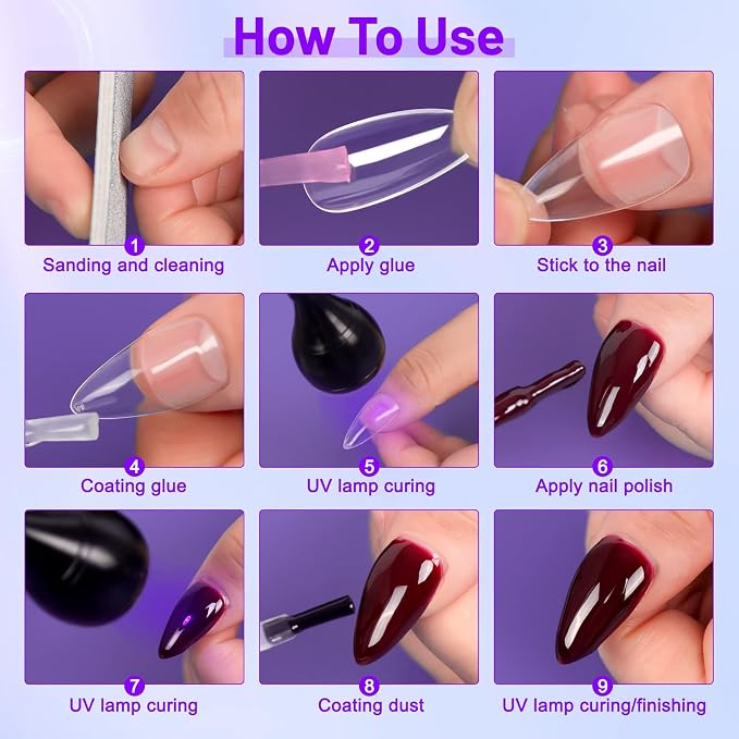 AORAEM 3W USB UV Nail Lamp with Flexible Gooseneck for Gel Nails, Black | Plug and Play, Portable Nail Dryer for Gel Polish Curing, Nail Extensions, Professional Salons and Home DIY