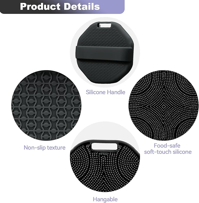 2-Pack Silicone Body Scrubber Shower Brushes,Exfoliating Body Scrubber for All Skin Type, Eco Friendly Shower Scrubber for Body, Soft Silicone Loofah for Men & Women (Pink & Black)