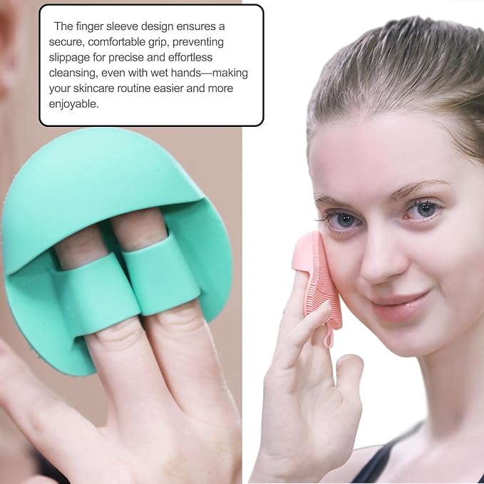 INNERNEED Anti-Slip Soft Silicone Facial Cleansing Brush Handheld Face Wash | Food-grade Hygienic Gentle Exfoliating and Massaging Face Scrubber Pad, Deep Clean for All Skin Types (Pack of 3)
