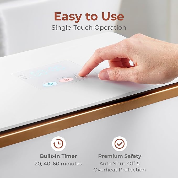 SereneLife Luxury Rectangle Towel Warmer - Spa & Bathroom Heater with Custom Fragrance, Auto Shut-Off, Fits 2 large Towels, Blankets, Bathrobes, PJ's - Perfect Gift for Him & Her (Rose Gold)
