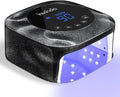 Lavinda Cordless UV LED Nail Lamp for Gel Nails, Black Cat-Eye Finish | 4–6 hr runtime, 36 dual-wavelength lamp beads, even curing, 4 timers, low-heat mode, auto sensor, touch LCD, removable base