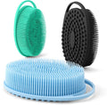 Silicone Body Scrubber,Loofah Exfoliating Body Scrubber,Bath Brush,Set of 3 Soft Body Scrubber,Deep Pore Cleansing,Long Lasting and Durable,Bristles Suitable for Sensitive Skin and Scalp