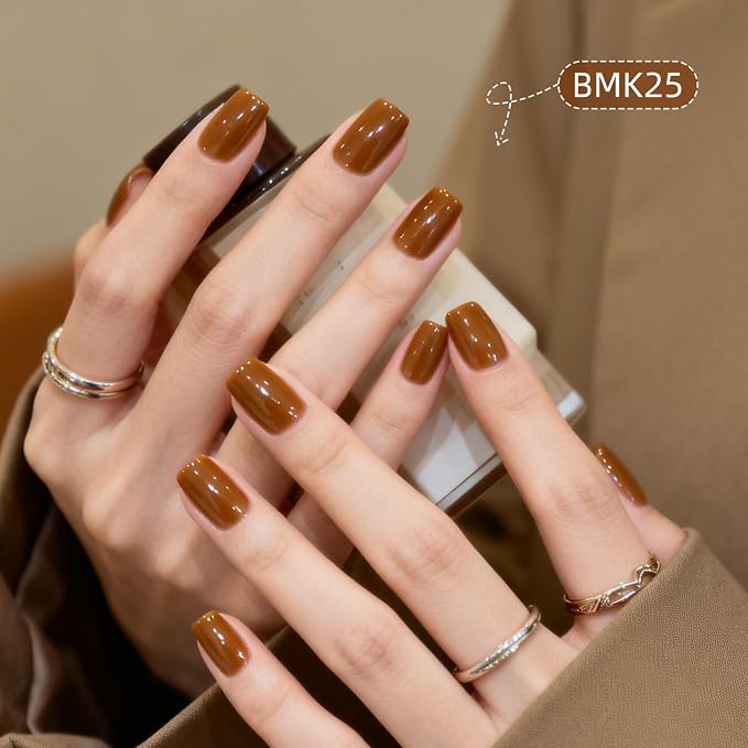 JODSONE Nude Brown Gel Nail Polish Kit 32 Colors Beige Chocolate Caramel with 4 Functional Gel for DIY Nail Art at Home