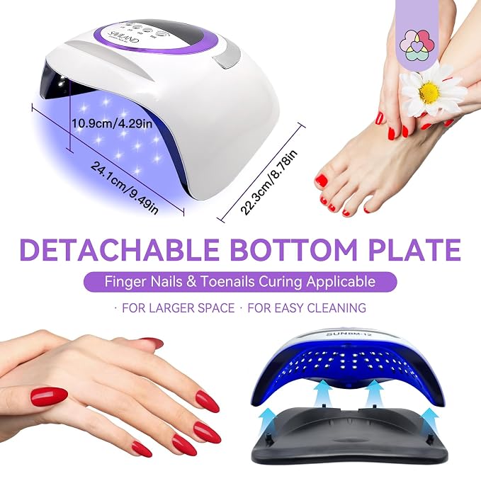 SAVILAND 300W UV Nail Lamp: Motion Sensor Nail Dryer Super Fast Curing UV Light for Gel Nails with 72 Beads 4 Timers Dual Flash Cure Light Sources Nail Flash Cure Lamp for Nail Salon Manicure Gift