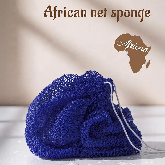 Yiclick African Net Sponge Authentic with Knots - Exfoliating Washcloth Towel, Back Scrubber for Shower Bath, Exfoliating Body Scrubber Exfoliator, African Rags Wash Cloth Loofah Lufa Sponge