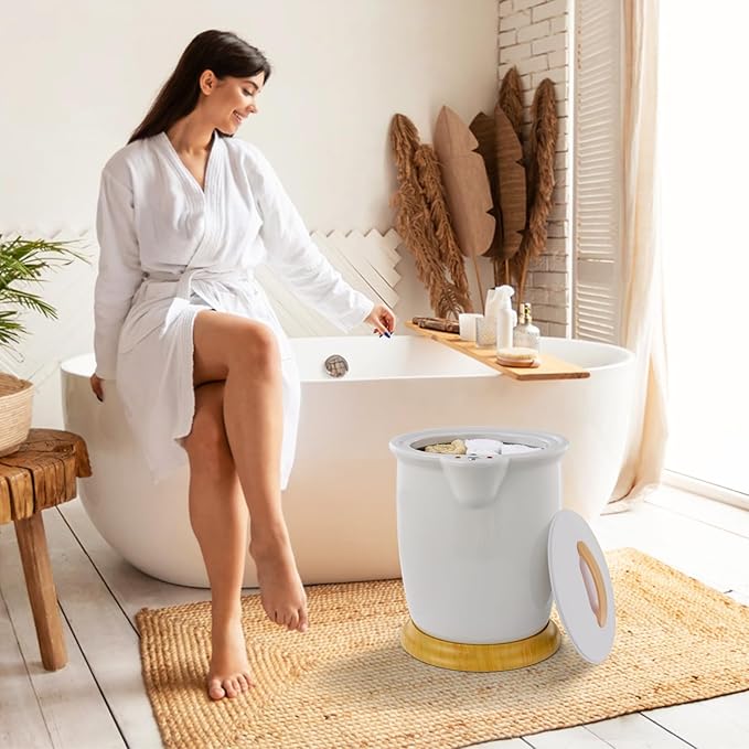 Happygrill Towel Warmer, Luxury Towel Warmer Bucket w/Fragrance Holder, Auto Shut Off, Fits Up to Two 40" x 70" Oversized Towels, Bathrobes, Blankets, Large Towel Warmer for Bathroom