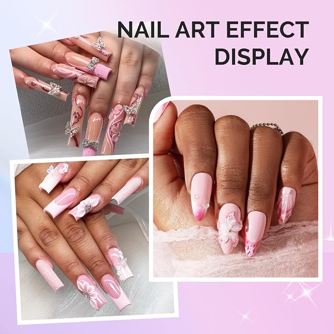 MelodySusie Acrylic Nail Brush Set, Size 8,10,14 Transparent Nail Brushes with Cleaner Tool and Brush Holder, for Acrylic Powder Nail Extension and 3D Nail Carving, Home DIY Salon