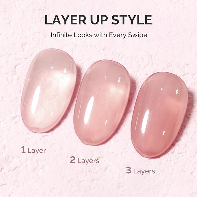 MelodySusie Jeweliver Jelly Gel Nail Polish, 0.5Fl.oz Clear Sheer Pink Gel Polish Soak Off UV LED Light Cure Gift for Women Manicure Nail Art DIY at Home B6647