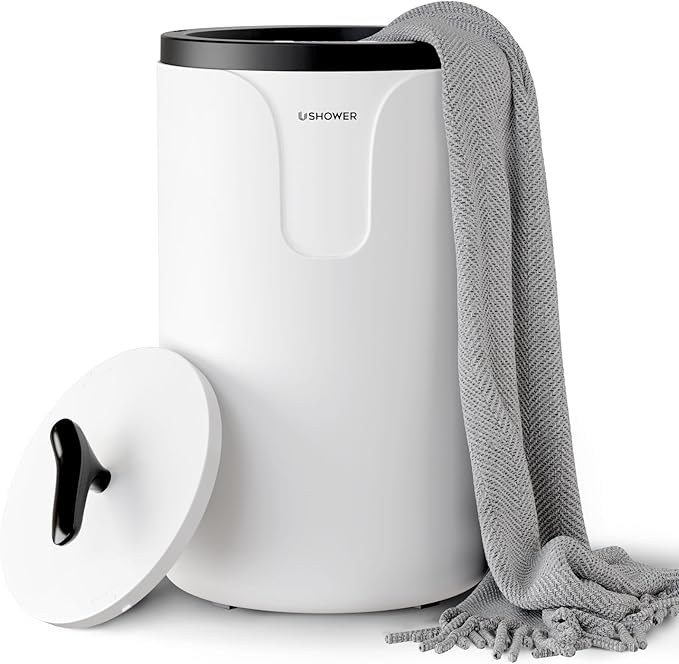 USHOWER Towel Warmers for Bathroom, 20L Large Towel Warmer Bucket for Spa & Massage, Auto Shut-Off Towel Heater Fits Two 40"x70" Oversized Towels, Blankets, Bathrobes, PJ's