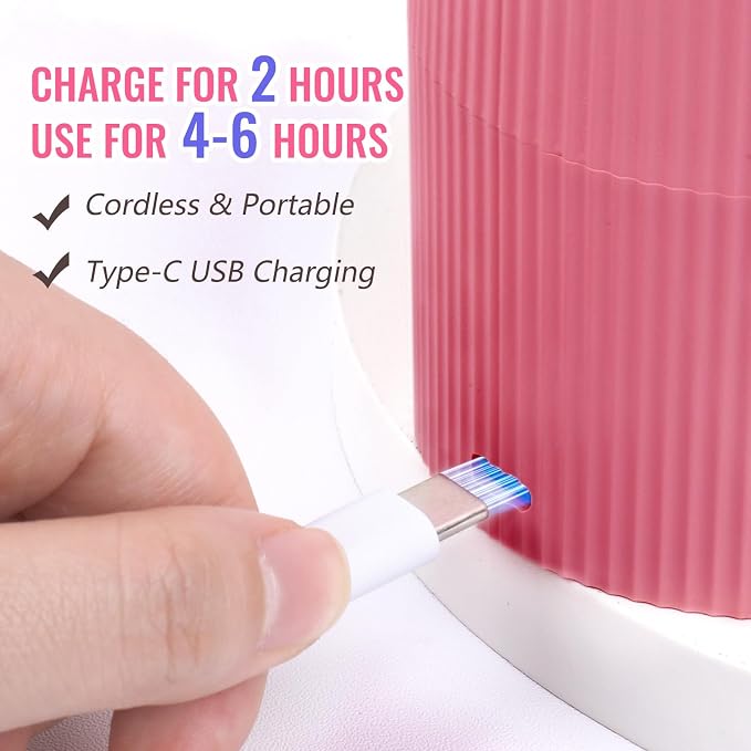MEKK Mini UV Light for Gel Nails, 24W Cordless Flash Cure Nail Lamp | Flash cure, Auto Sensor, 4 Timers (10/30/60/90s), Portable, USB-C, for Home & Travel & Salon,Rose Pink