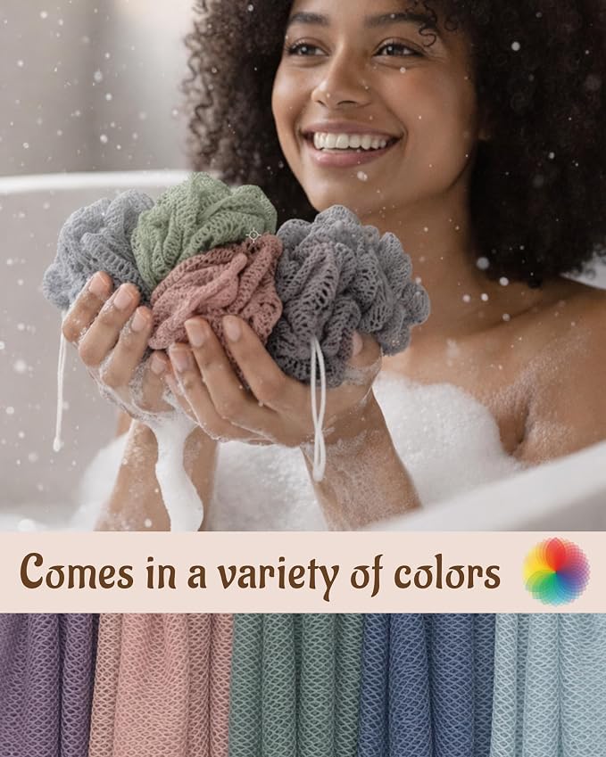 Yiclick African Net Sponge Authentic with Knots 2 Pack - Exfoliating Washcloth Towel, Back Scrubber for Shower Bath, Exfoliating Body Scrubber Exfoliator, African Rags Wash Cloth Loofah Lufa Sponge