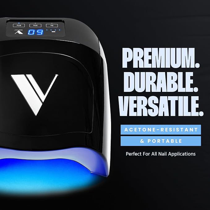 V Beauty Pure Cordless UV Nail Lamp, 36W Portable LED Light for Gel, Black | Nail Polish LED Lamp, Professional Nail Art, Salon & Home DIY, 10-Hour Battery Life, 3-Timer Setting, Advanced LED Technology