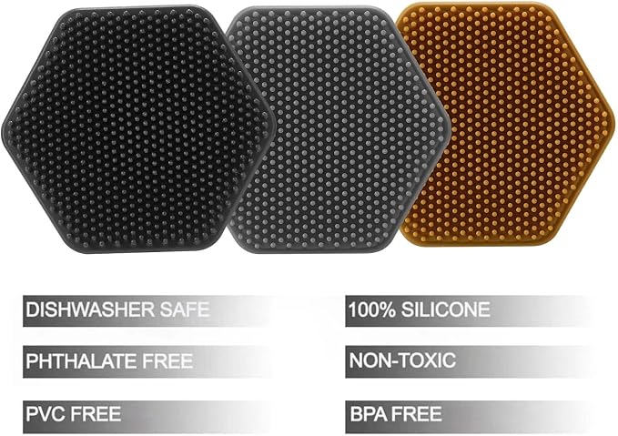 3 Pack Silicone Face Scrubber for Men, Emptycolor Beard Scrubber for Men, Exfoliating Brush Face Wash Tools, Facial Silicone Scrubber for Men’s Skincare & Beard Care