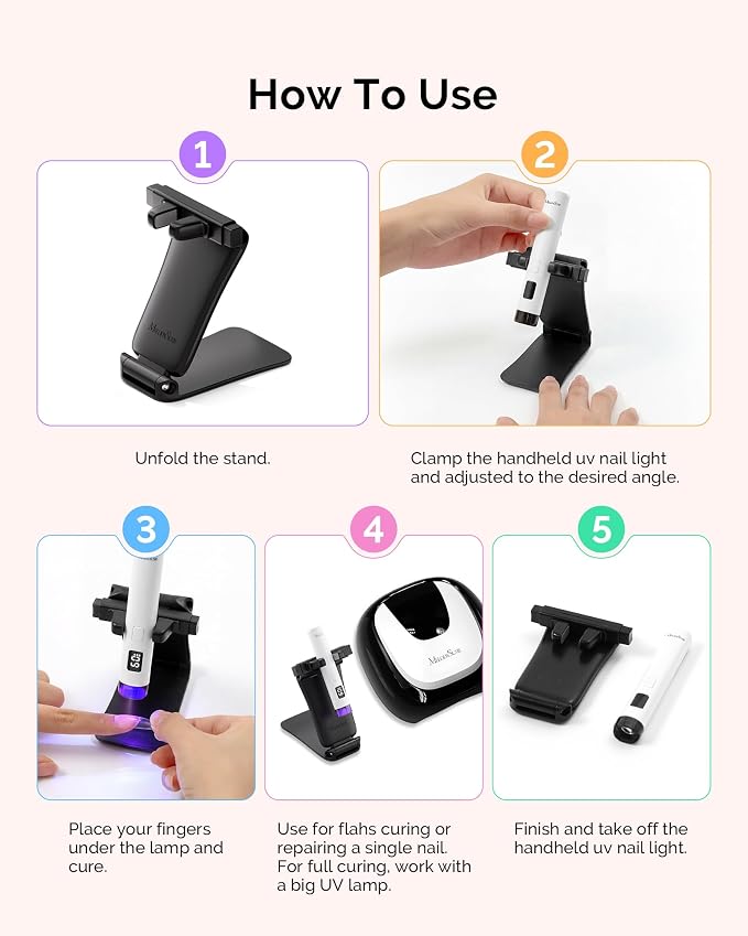 MelodySusie Nail Lamp Stand & Holder for Flash Cure Handheld UV Light