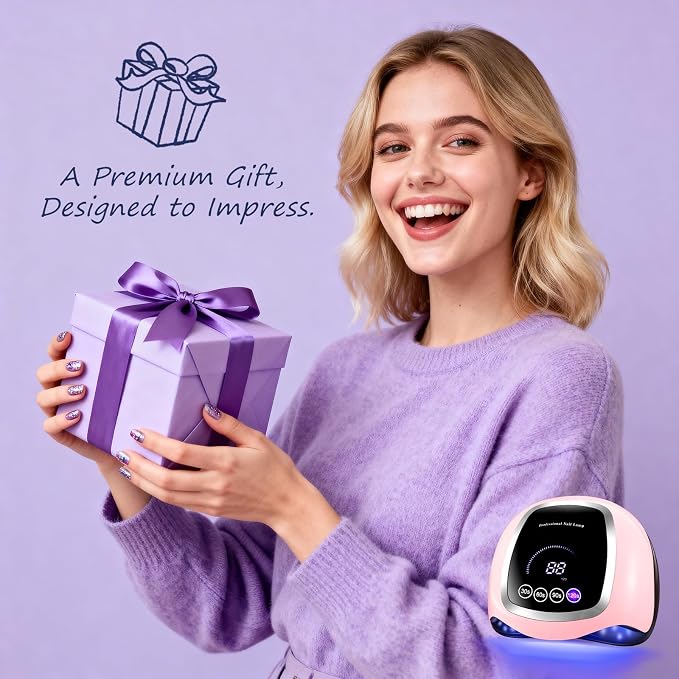 UV Nail Lamp, 180W LED Nail Dryer for Gel Polish, Touch Screen, 42 Beads | Auto Sensor Curing Light with LCD Display and 4 Timer Settings, Fast, Even Curing for Salon Use and Home DIY Manicure