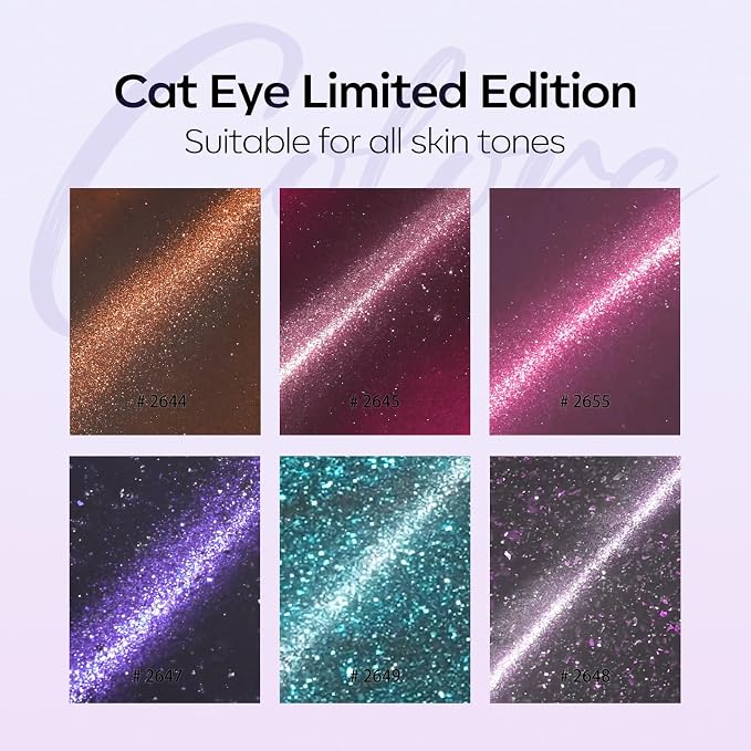 modelones Cat Eye Gel Nail Polish Set Neon 6Colors Hot Pink Blue Purple