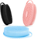 3 Pack Silicone Body Scrubber, Silicone Loofah Soft Exfoliating Body Scrubber, Silicones Body Brush Bath Shower Scrubber for Body, 2 in 1 Bath and Shampoo Wash Brush for Skin Exfoliation Men Women