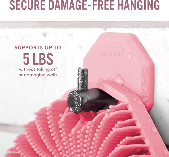 Sud Scrub® Body Scrubber + Shower Hook Set (Pink)