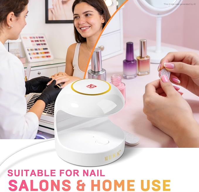 MEKK Mini Nail Lamp, 18W Single Finger UV Light for Gel Nails | Flash Cure, Portable for Travel/Home, UV Light for Detail Work, Auto-Sensor 4 Timers, Ideal for Beginners & Pros-White
