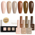 CANNI 9ML Gel Nail Polish Set, 6 Neutral Beige Shades UV LED Soak Off Gel | Smooth Application • Highly Pigmented • Glossy Finish • Long-Lasting Wear • Nail Art • Salon DIY Manicure • Easy Application