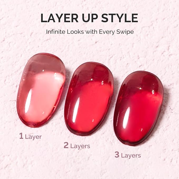 MelodySusie Jeweliver Gel Nail Polish, 0.5Fl.oz Gel Polish Glassy Red Color Soak Off UV LED Light Cure Gift for Women Manicure Nail Art DIY at Home B6802