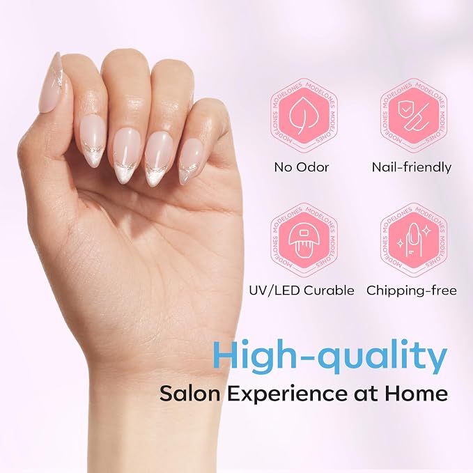Modelones Short Almond Nail Tips 510pcs Half Cover Pre-etched Soft Press On | Clear Acrylic Gel Kit False Extra Short Press on Nails Extension DIY Salon 15Sizes