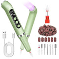 Nail Drill Cordless with Nail Lamp 2-in-1 Electric Nails Drill Kit, Wireless Electric E Filer for Nails All in One Nail File Drill Rechargeable with Small Light for Acrylic Gel Nails