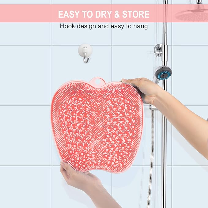 BESKAR XL Larger Shower Foot Scrubber Mat with Non-Slip Suction Cups | Cleans, Smooths, Exfoliates, Massages Your Feet Without Bending, Improve Foot Circulation, Soothes Tired Feet