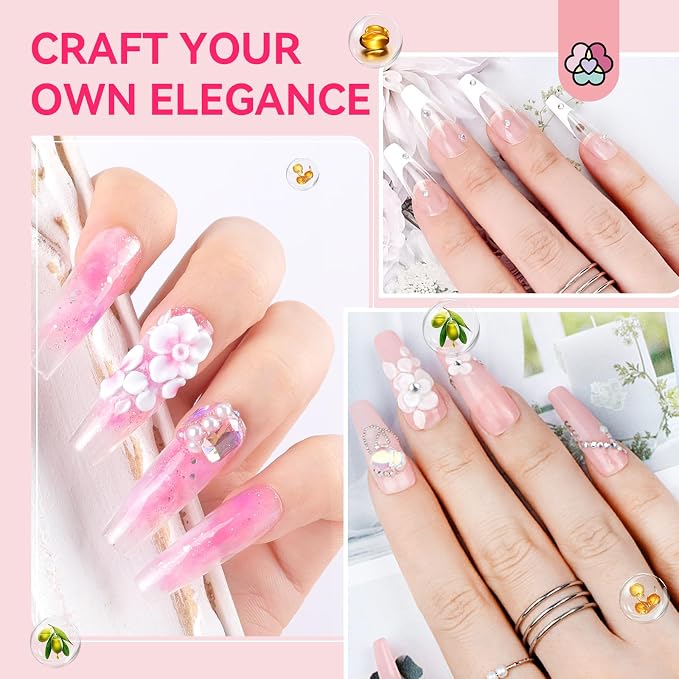 SAVILAND All-in-1 Acrylic Nail Kit with Drill and U V Light for Beginner | Suitable for Learning, Practice Finger, Long Lasting, Prevents Lifting & Chipping, Non-yellowing, Home Salon Extension