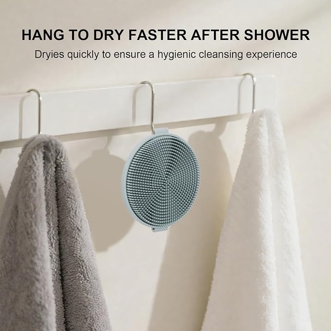 Jalopink Silicone Body Scrubber Brush - Gentle Exfoliating and Lather Well - Fast-Drying, Hygienic, BPA-Free Silicone Body Exfoliator for Sensitive Skin, Men & Women