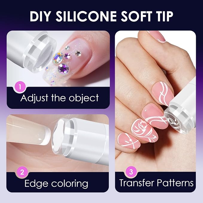 Mini UV Light for Nails,Portable Small Handheld UV Light for Gel Nails,Cordless Rechargeable Flash Cure Lamp,Squish Pen Gel Lamp with 4 Soft Tips 1 USB Cable,Nail Supplies/Tools