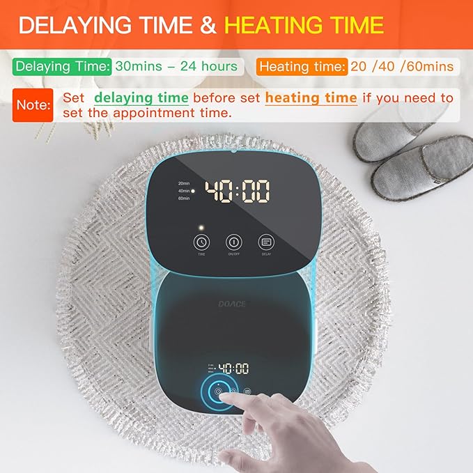 DOACE Towel Warmer Bucket, Medium Size Towel Warmers with Auto Keep Warm, Heat Time 20/40/60 Min Adjustable and Delay Time Up to 24 Hours, Hot Towel Warmer for Bathroom, Ideal Gift for Mother's Day