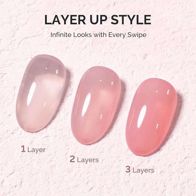 MelodySusie Jeweliver Jelly Gel Nail Polish, 0.5Fl.oz Classic Nude Pink Gel Polish Soak Off UV LED Light Cure Gift for Women Manicure Nail Art DIY at Home B6649