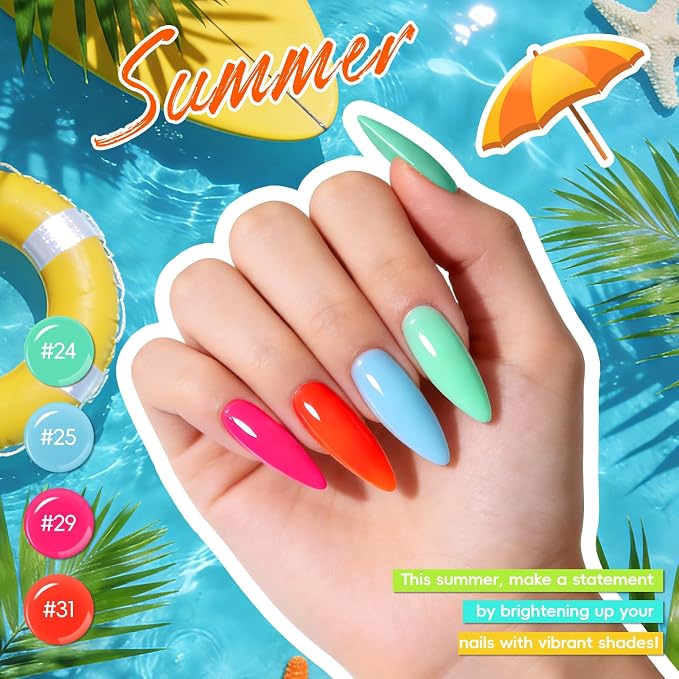PEACECOLOR Gel Nail Polish Set 40Pcs, Gel Polish Kit 35 Spring Summer Colors with Base Coat Glossy Matte Glitter Top Coat White Nude Neutral Brown Pink Red Soak Off Nail Art Gifts for Women Home