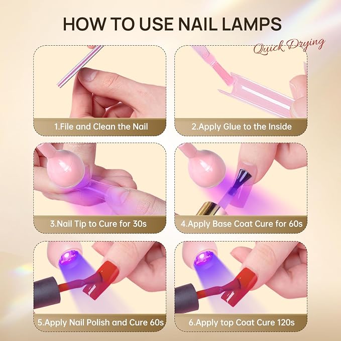 AORAEM UV LED Nail Lamp, Quick Drying UV Light for Gel Nails | LED Nail Cure Lamp, Flash Cure Light with Gooseneck and Clamp for Gel Nails, Foot Control, Pink