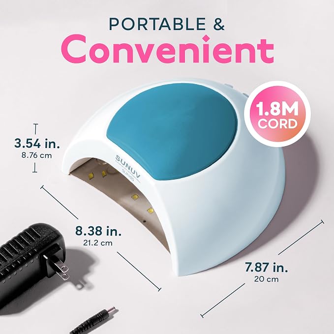 SUNUV UV LED Nail Lamp, LED UV Light for Gel Nails Polish SUN2C Blue | 4 Timer Settings, 33 LEDs, Fast Curing Lamp, Auto Sensor, Removable Base, Compatible with All Gel Polish, Home & Salon Use