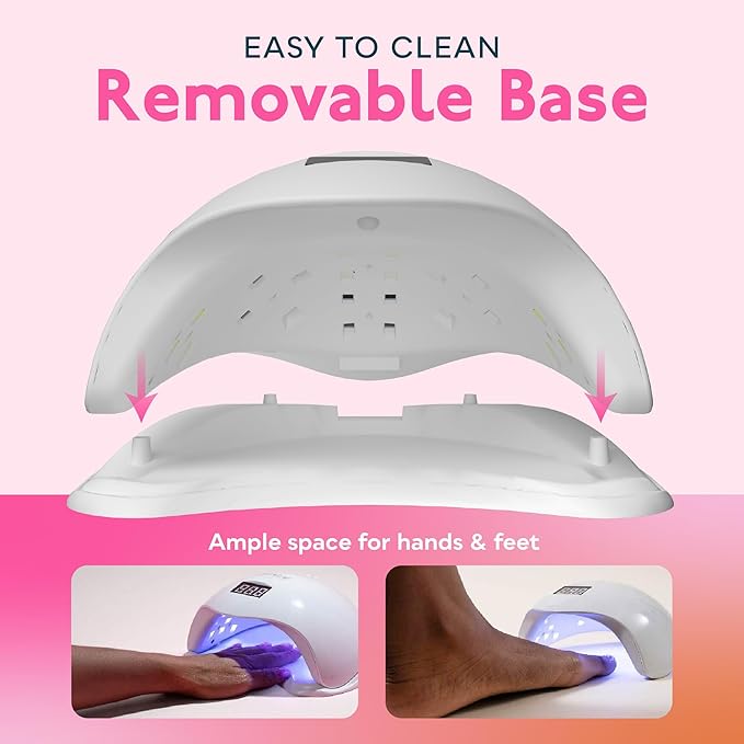 SUNUV UV Light for Gel Nails,LCD Display with 4 Timer LED Nail Lamp,SUN5 | 10/30/60/90s 4 Timer for All Gel Polish,Over-Temperature Protection, Smart Sensor Larger Chamber with Removable Base